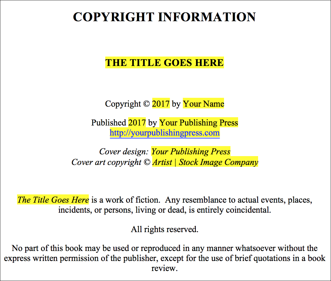 book copyright date information