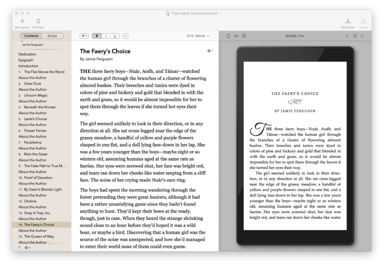 Create a table of contents for an ebook anthology using volumes in